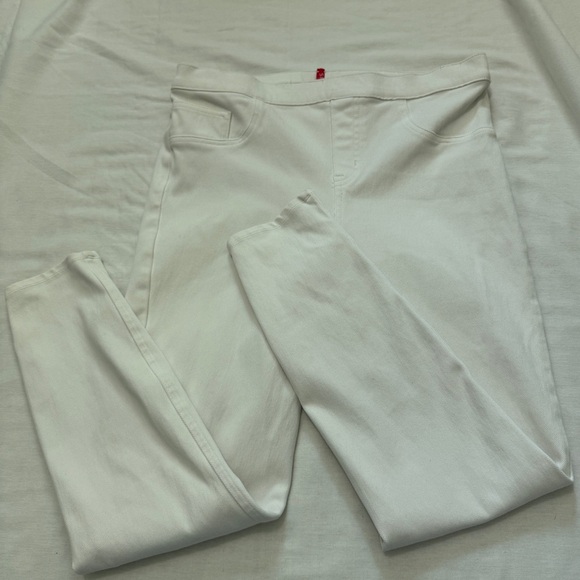 Spanx Large White Jean-ish Ankle Leggings Jeans ~ Slimming Comfort - Picture 8 of 8